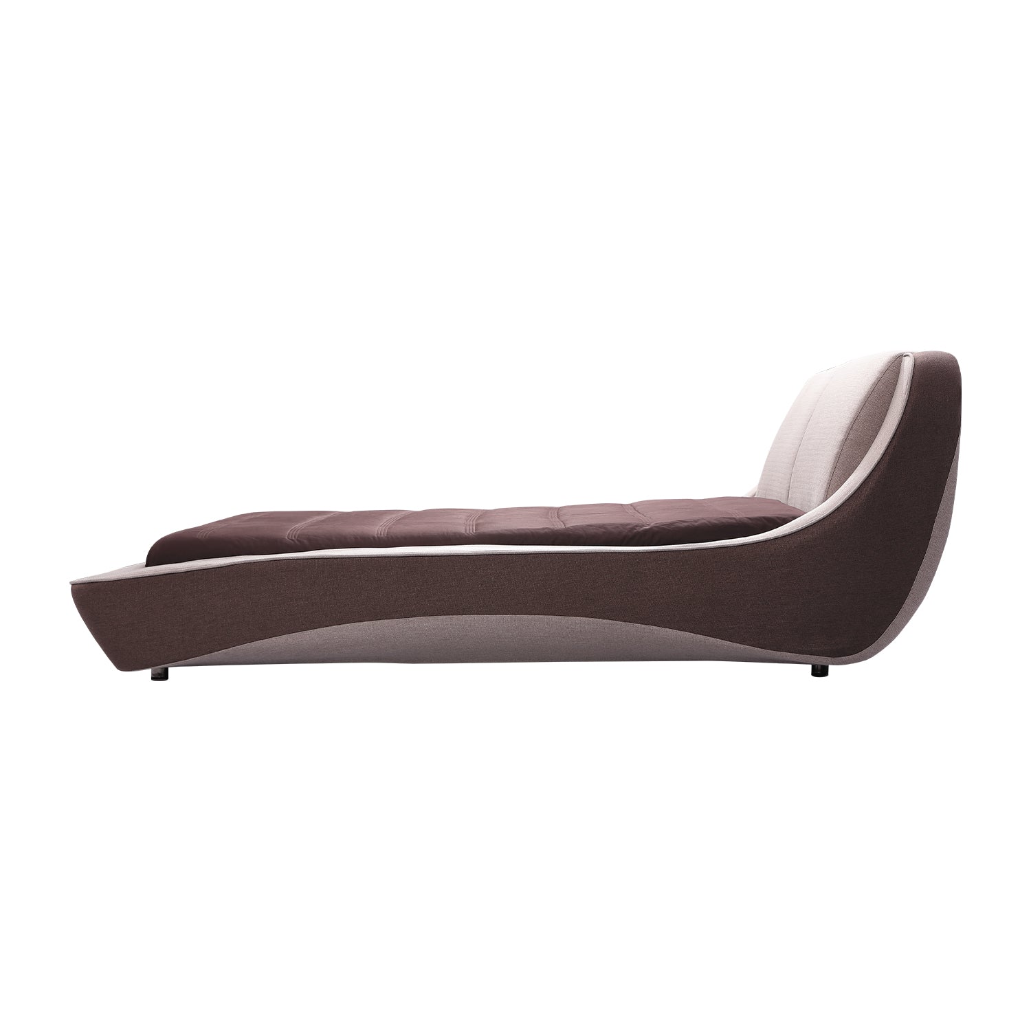 Side view of DeRUCCI Bed Frame BZZ4-198 with sleek, modern design inspired by sports cars and a bold contrasting color scheme.