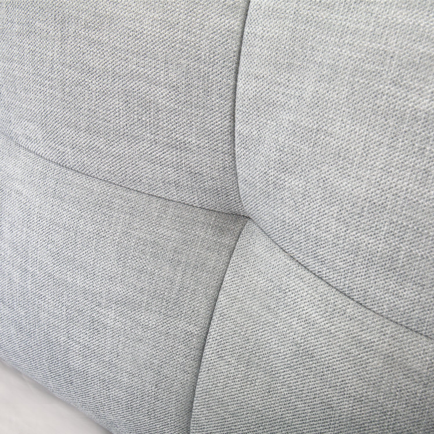 Close-up of grey upholstered cushion on DeRUCCI bed frame BZZ4-285, illustrating detailed texture and quality craftsmanship.